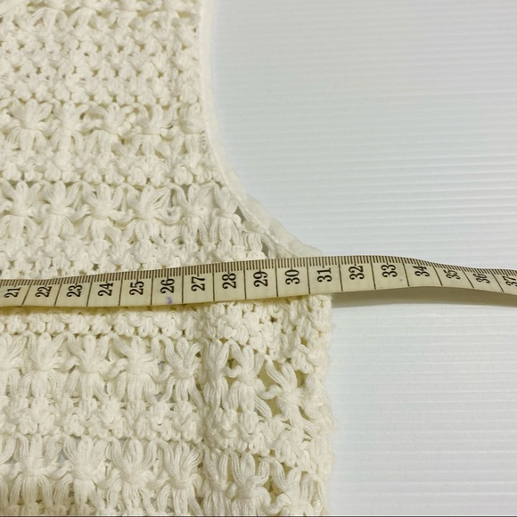 SEED FEMME Womens White Cream 100% Cotton Crochet Sleeveless BOHO Top Size XS - Picture 11 of 11